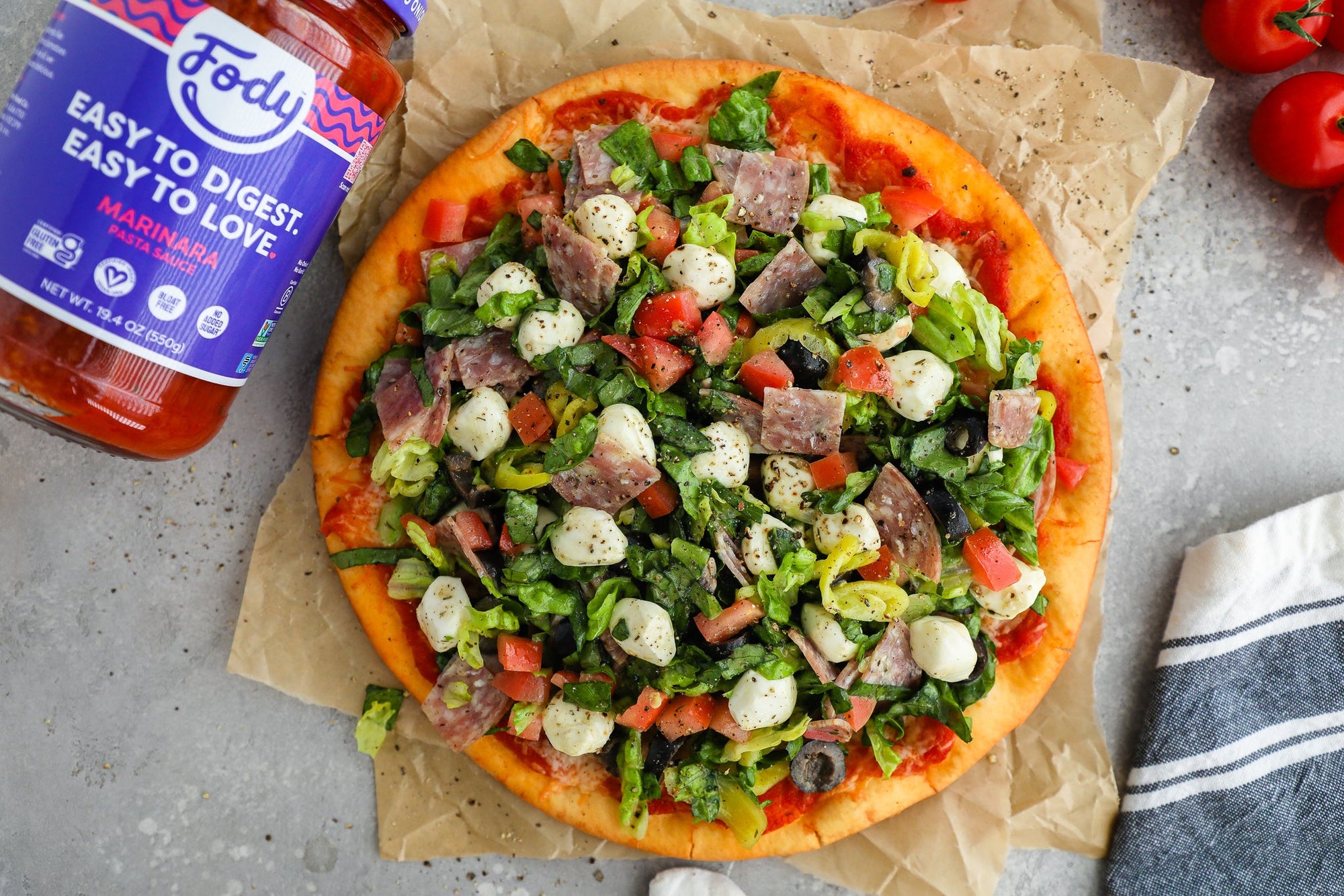 Fody's Chopped Italian Salad Flatbread