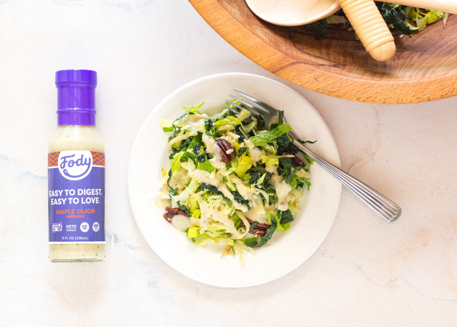 Fody's Kale Salad with Sprouts, Smoked Gouda & Apples