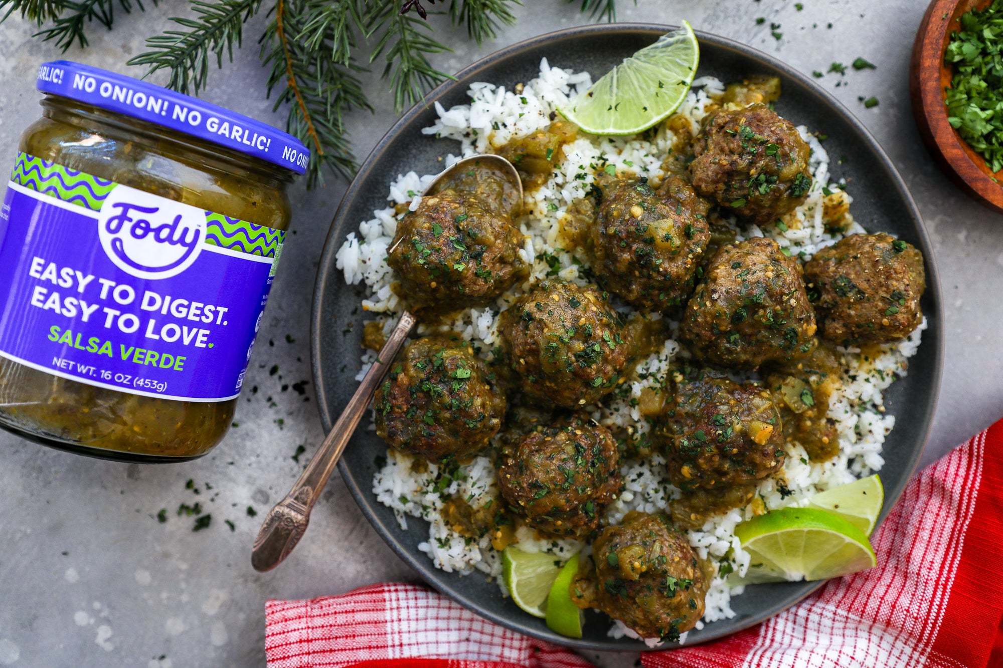 Fody's Homemade Beef Meatballs with Salsa Verde