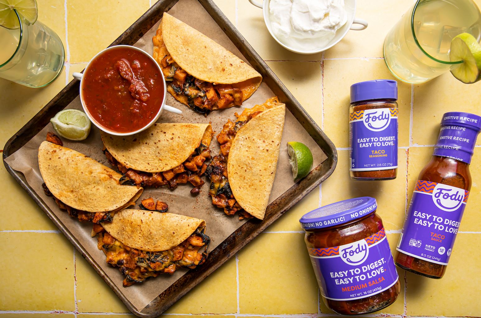 Fody’s Baked Sweet Potato Tacos with Black Lentils