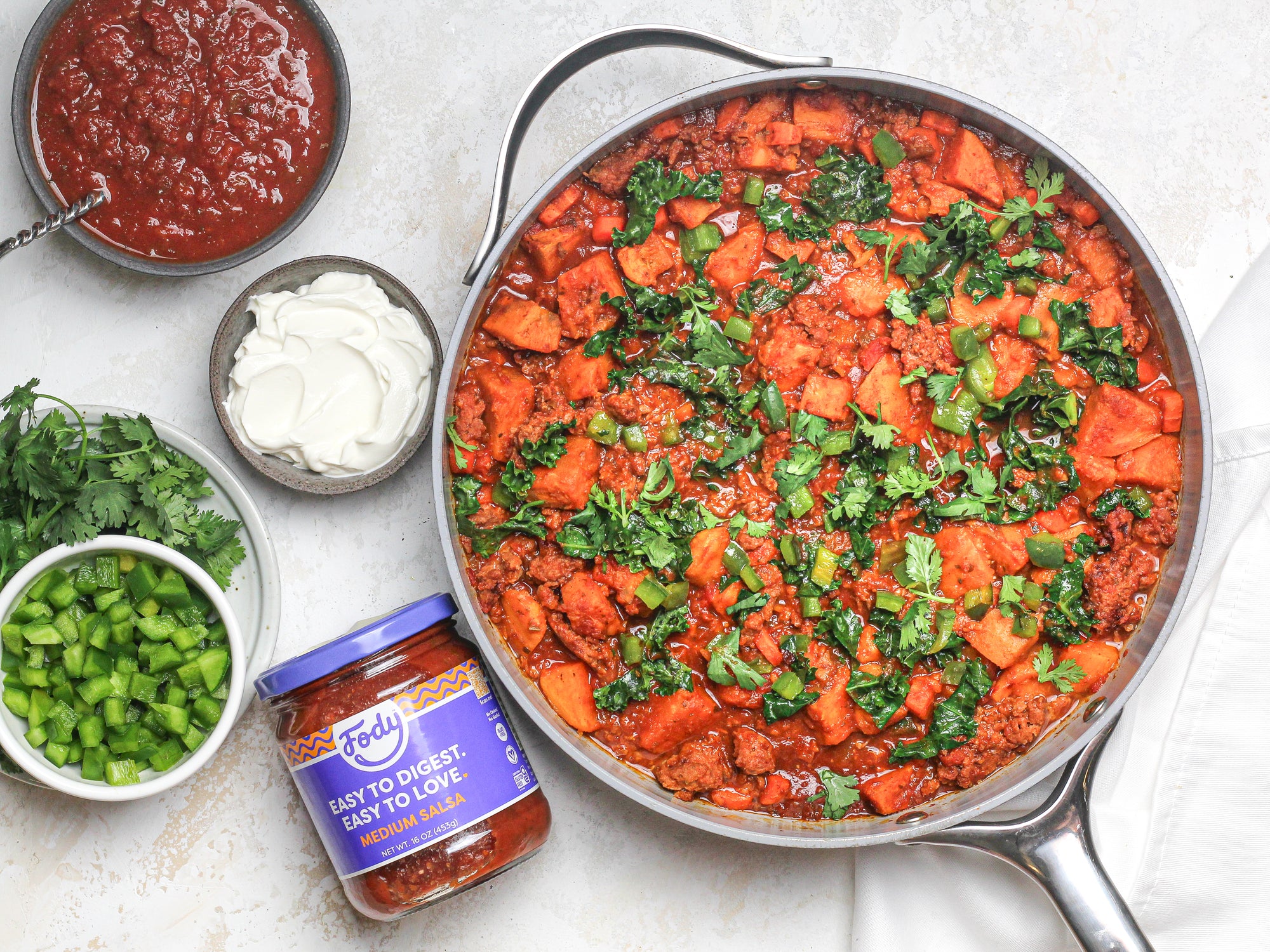 Fody’s Simple Sweet Potato Kale Chili