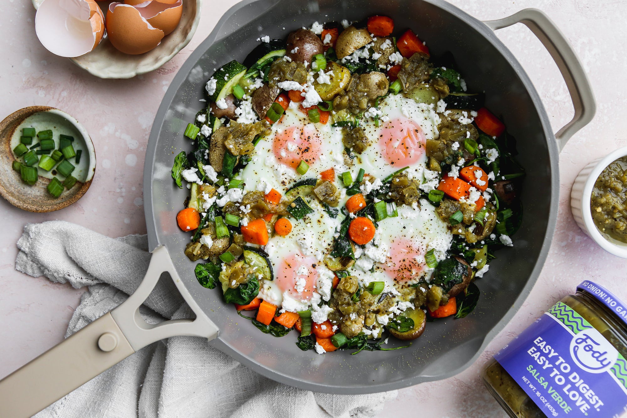 Fody's Spring Veggie Hash with Salsa Verde