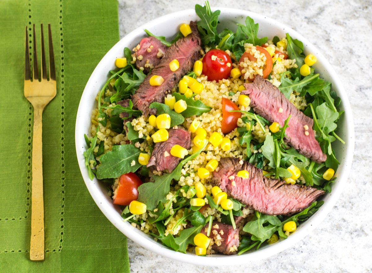 Fody's Steak & Millet Low FODMAP Grain Bowl Recipe FODY Food Co. USA