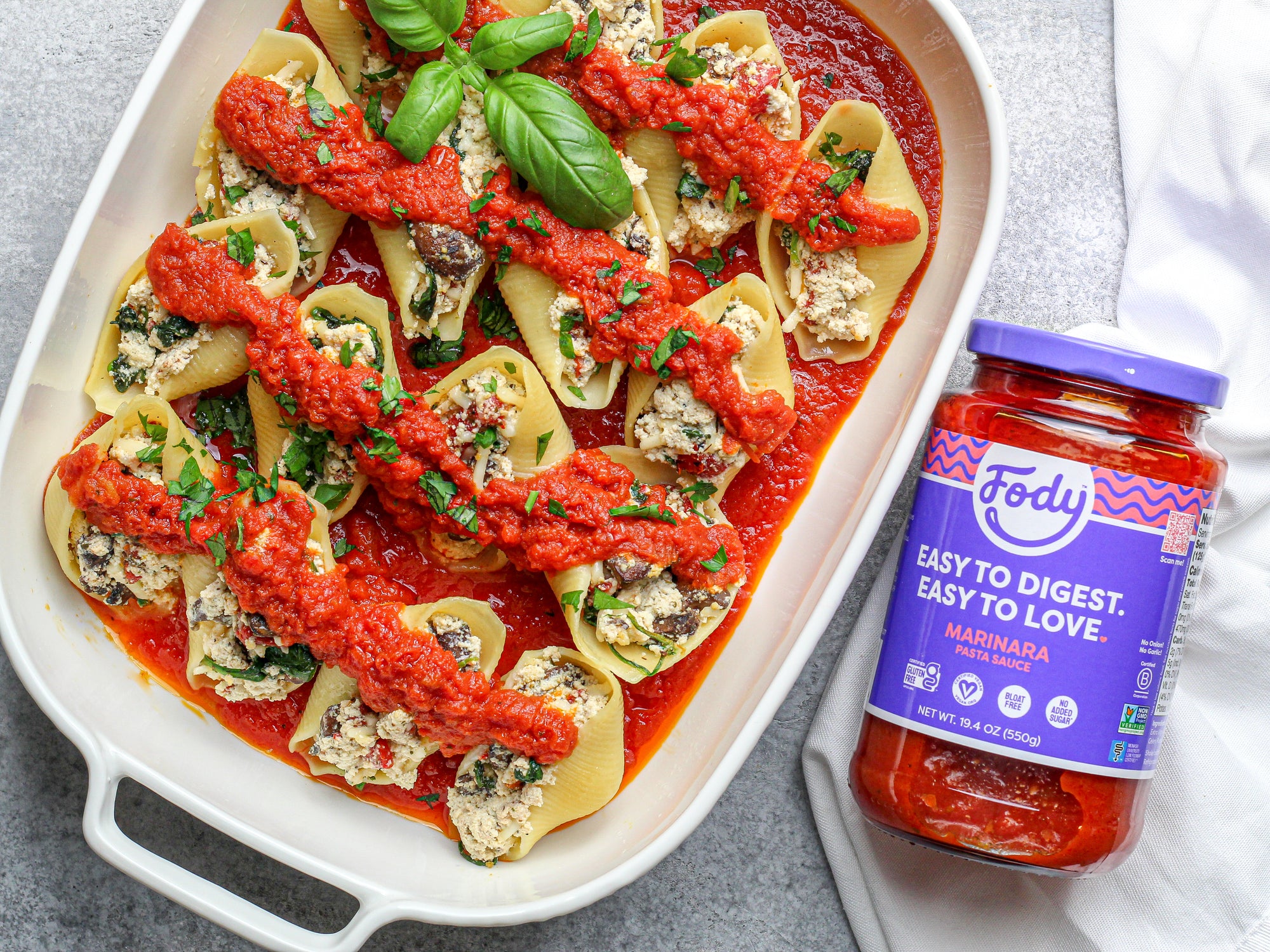 Fody's Mushroom & Spinach Stuffed Shells