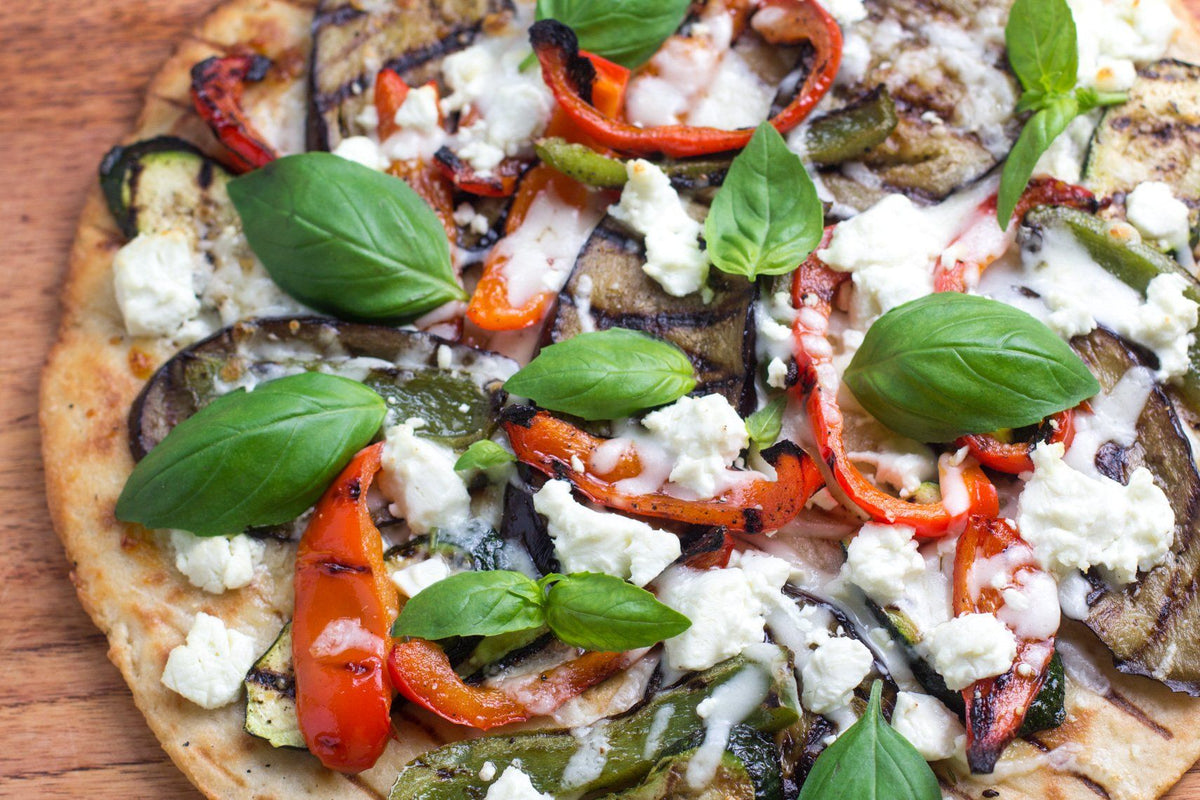 Grilled Veggie & Goat Cheese Low FODMAP Pizza Fody Foods FODY Food