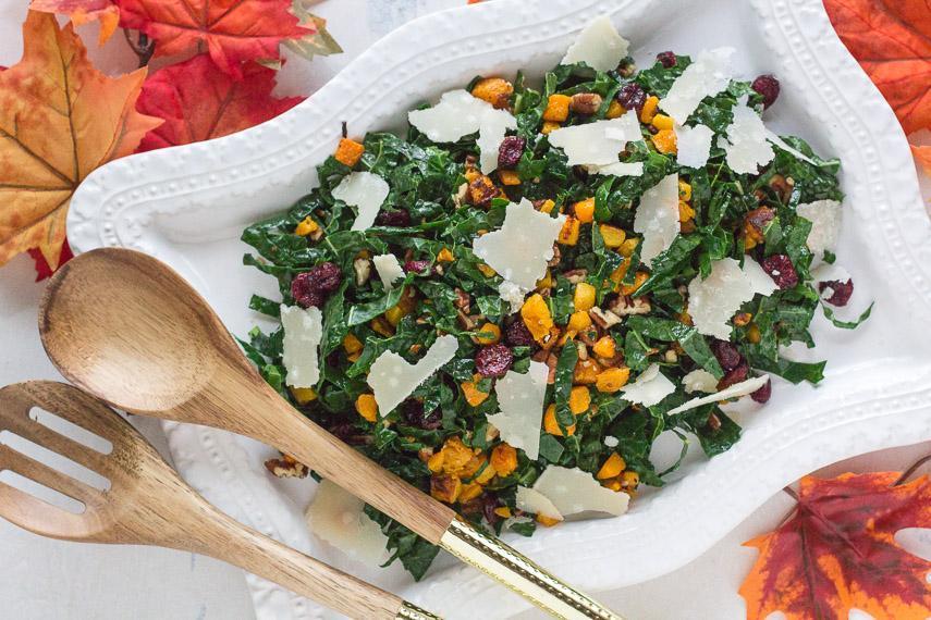 Low FODMAP Salad with Roasted Squash & Kale