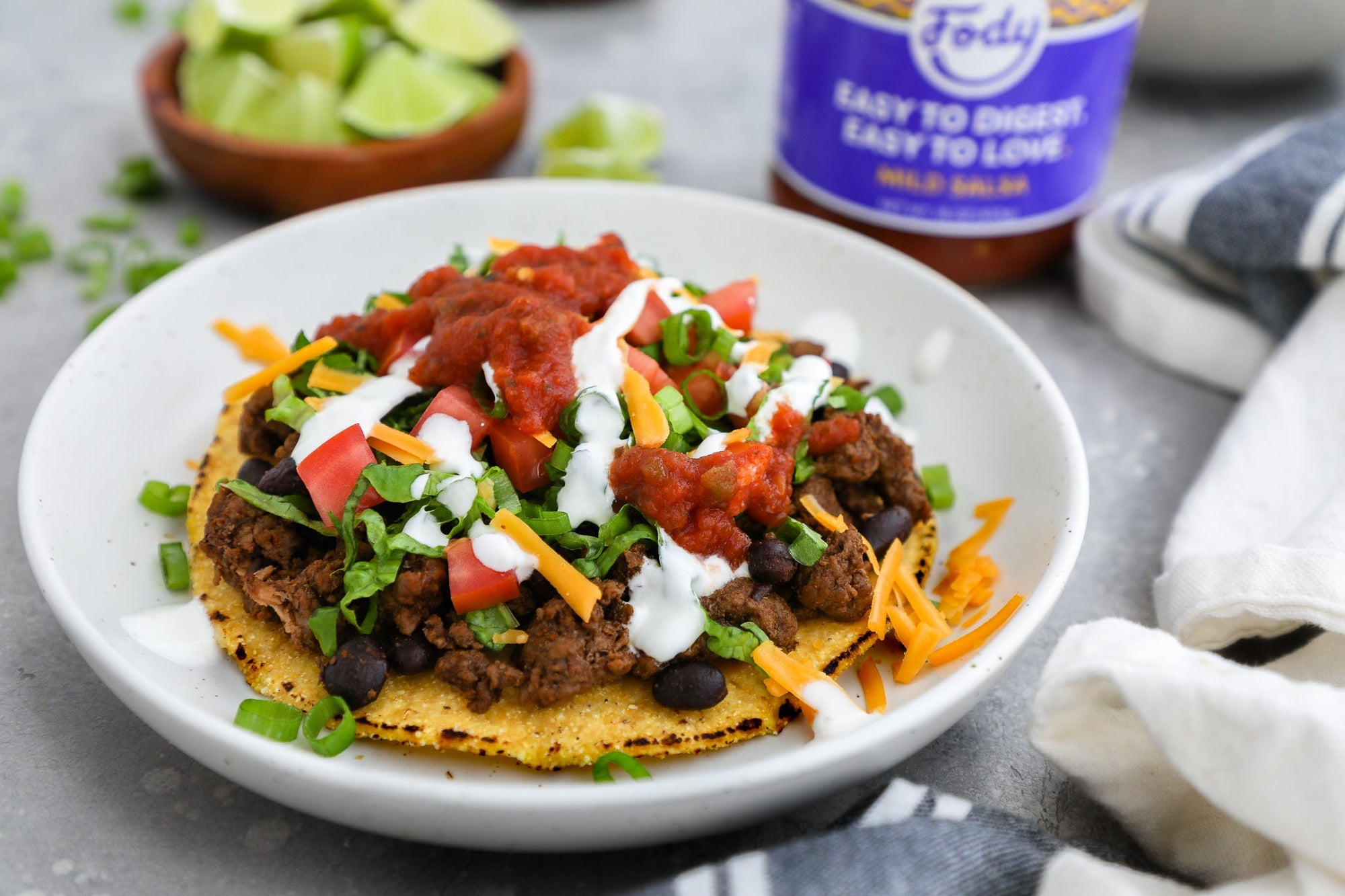 Fody's Loaded Ground Beef Tostadas