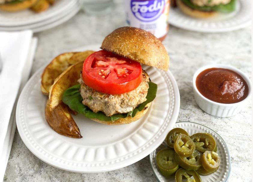 Fody's Low FODMAP turkey burgers with maple BBQ sauce