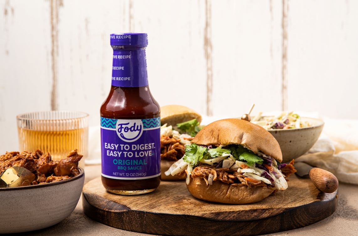 Low FODMAP BBQ Pulled Chicken Sandwiches with Cilantro Slaw