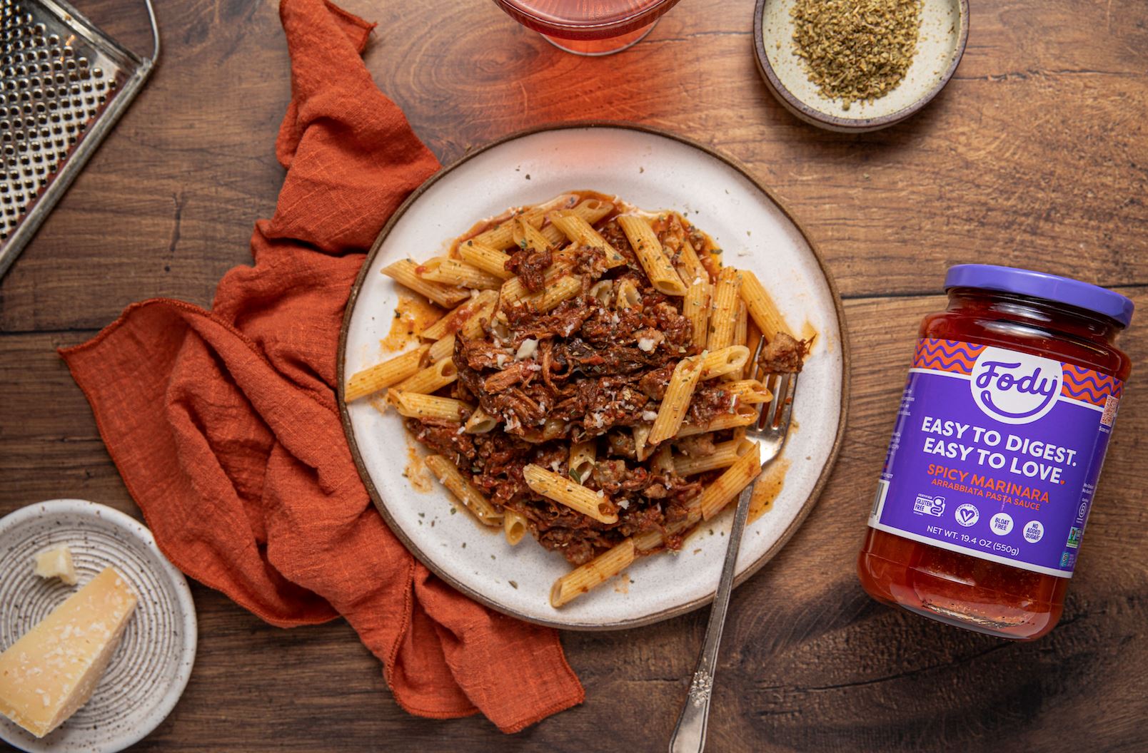 Fody's Low FODMAP Arrabbiata Pasta Sauce with Sausage & Broccolini