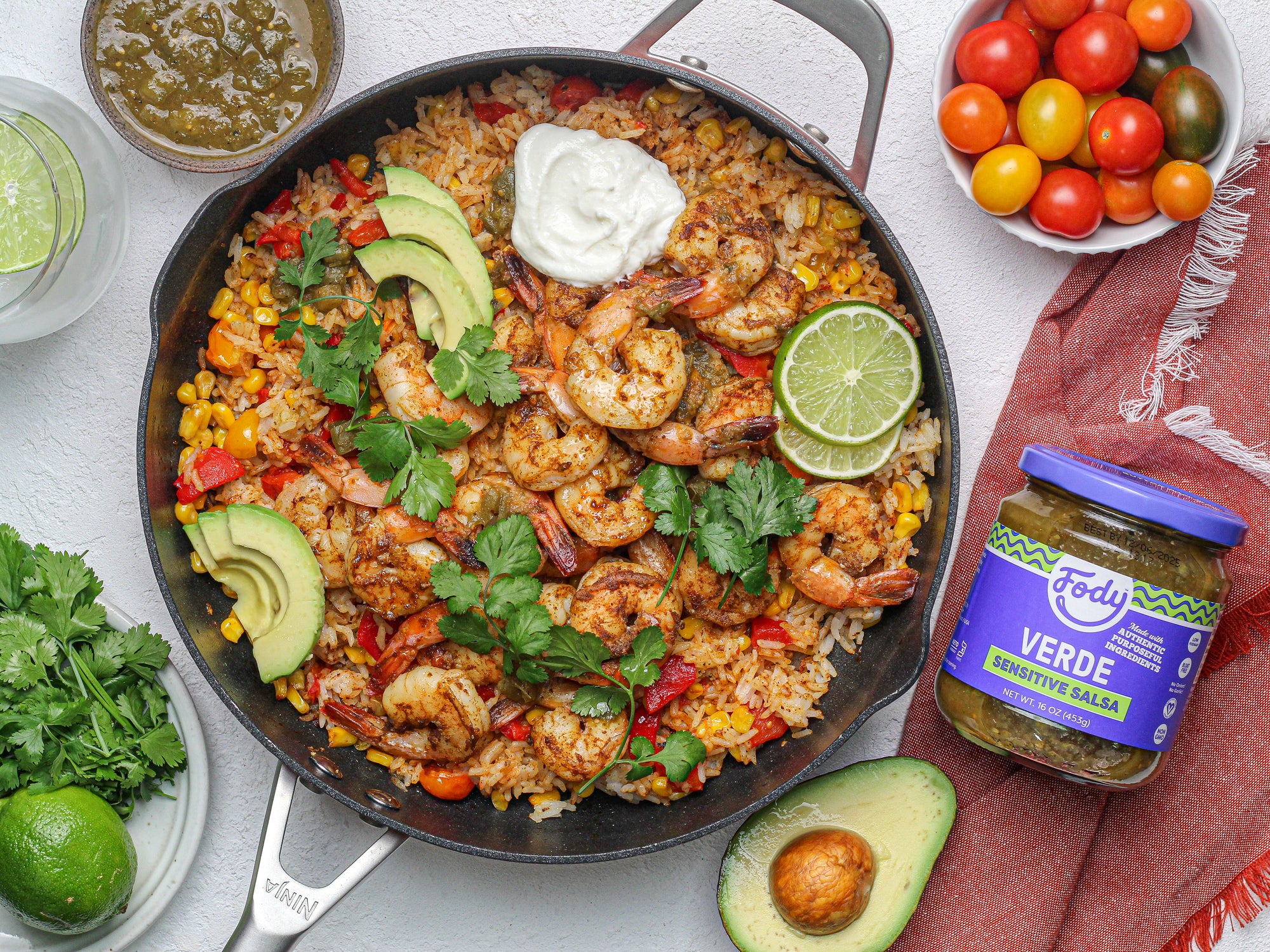 Skillet Shrimp & Rice with Avocado