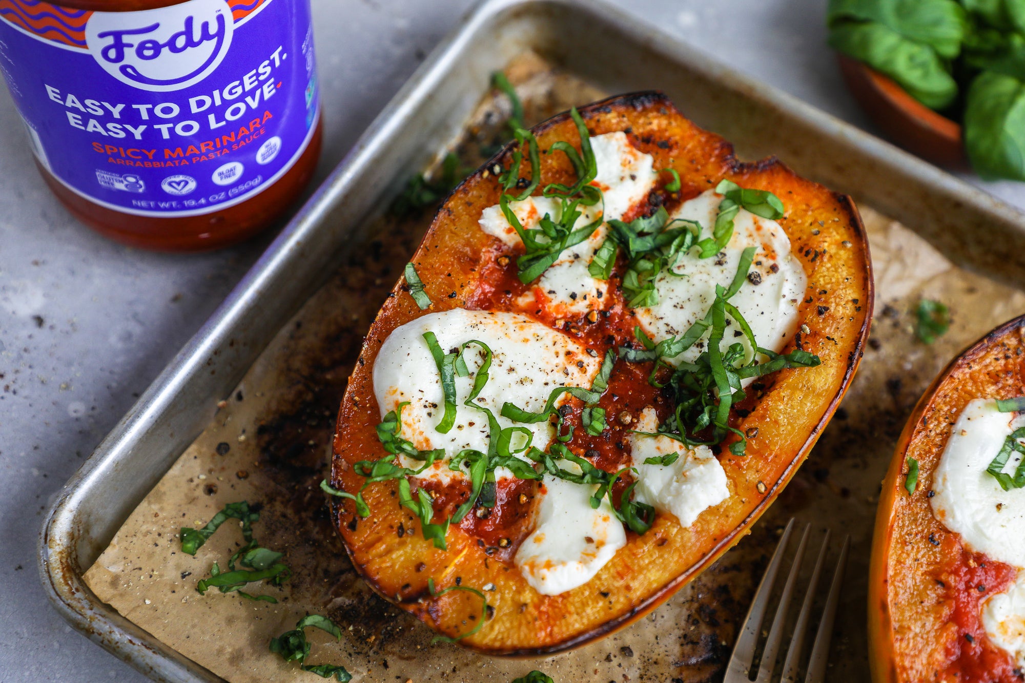 Fody's Spicy Spaghetti Squash with Mozzarella