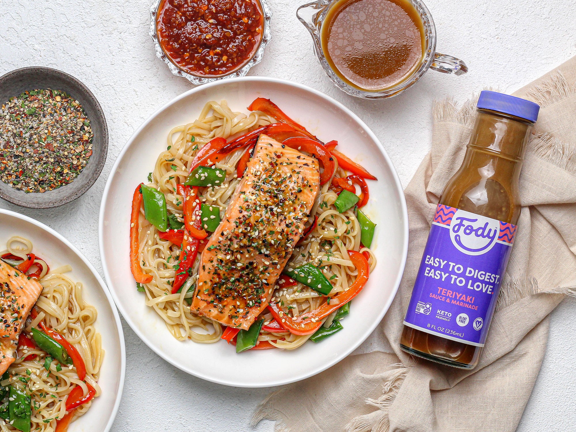 Low-FODMAP Teriyaki Noodles with Salmon