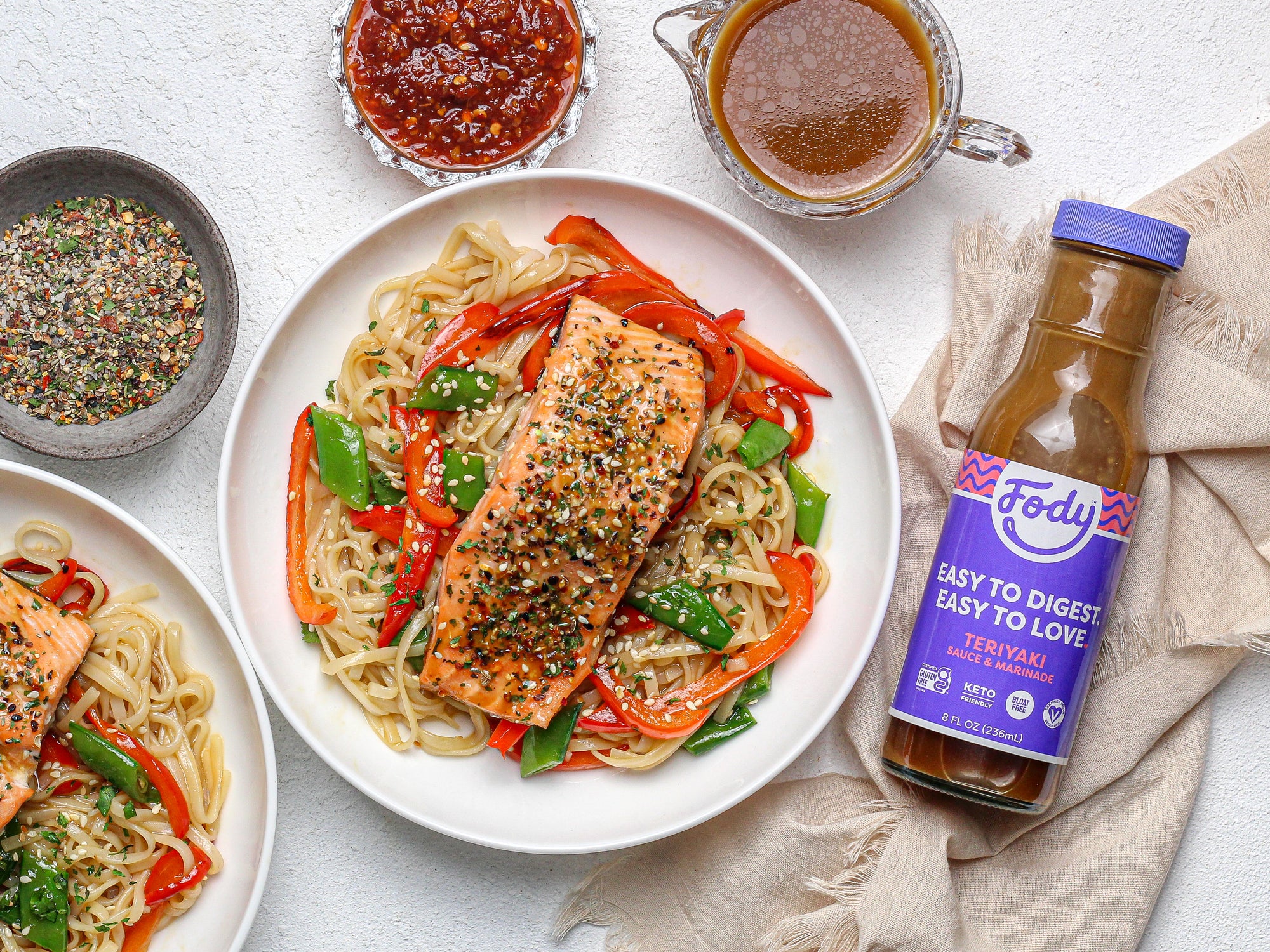 Low-FODMAP Teriyaki Noodles with Salmon