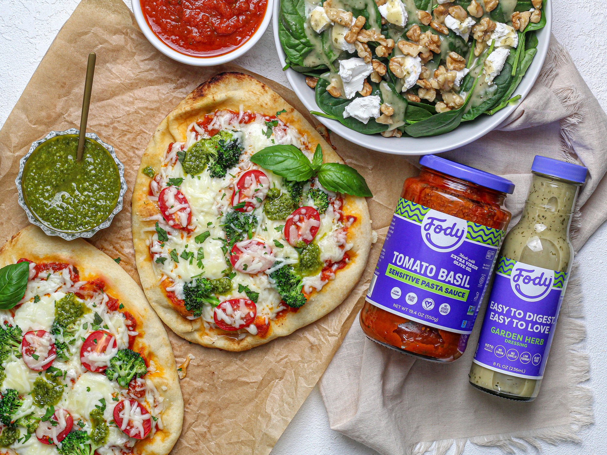 Fody’s Low-FODMAP Tomato Basil Flatbread Recipe