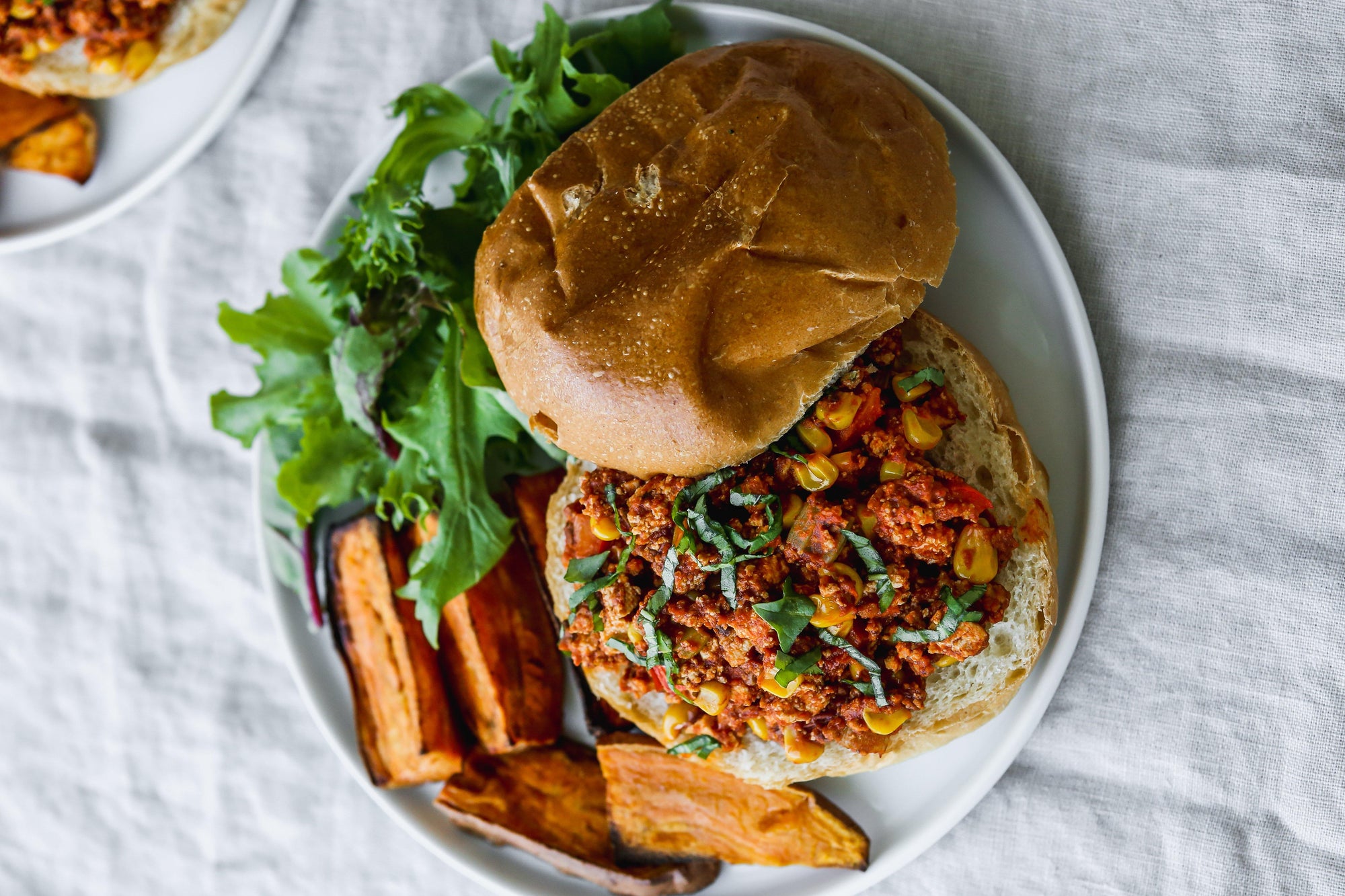 Low FODMAP Vegan Sloppy Joe's with Sweet Potato Wedges