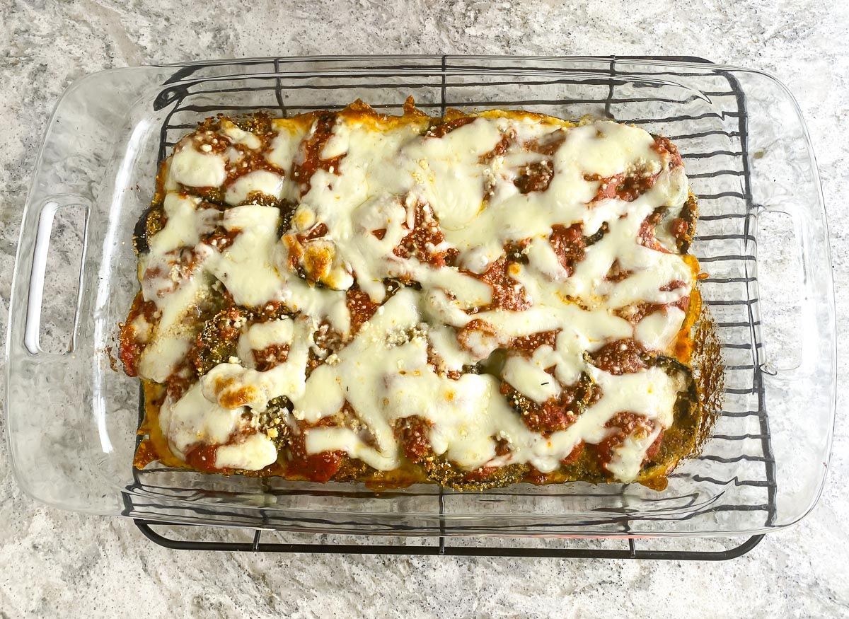 Low FODMAP eggplant parmesan casserole