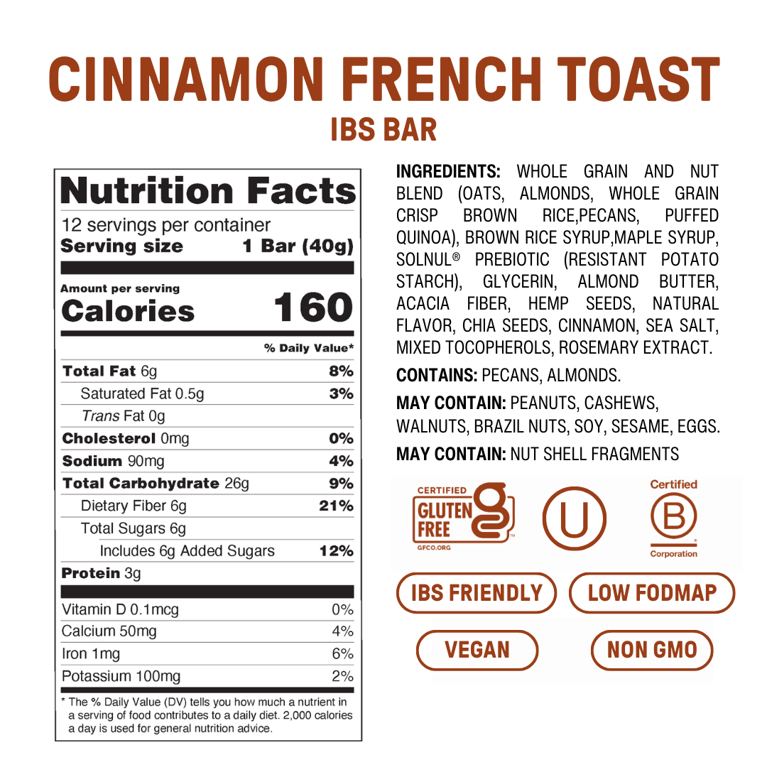 Cinnamon French Toast High Fiber Snack Bar - 12 Pack