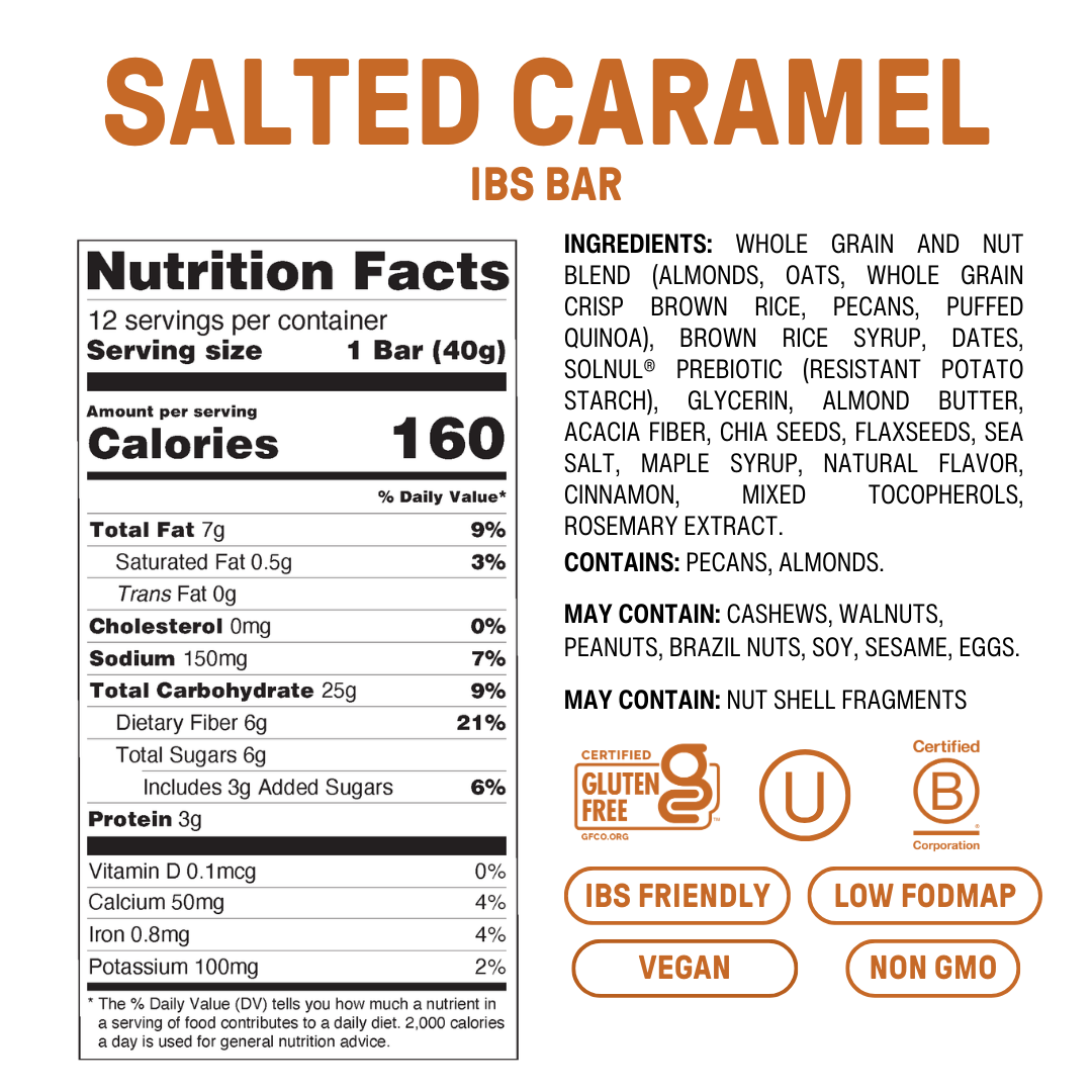 Salted Caramel High Fiber Snack Bar - 12 Pack
