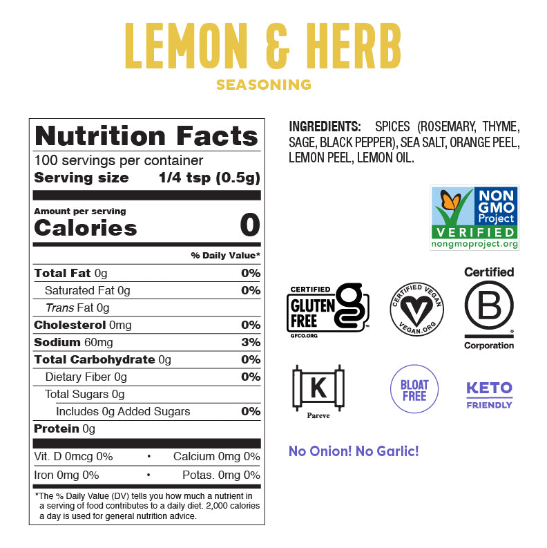 Fody Foods Lemon & Herb Seasoning, 2.29 oz - Ralphs