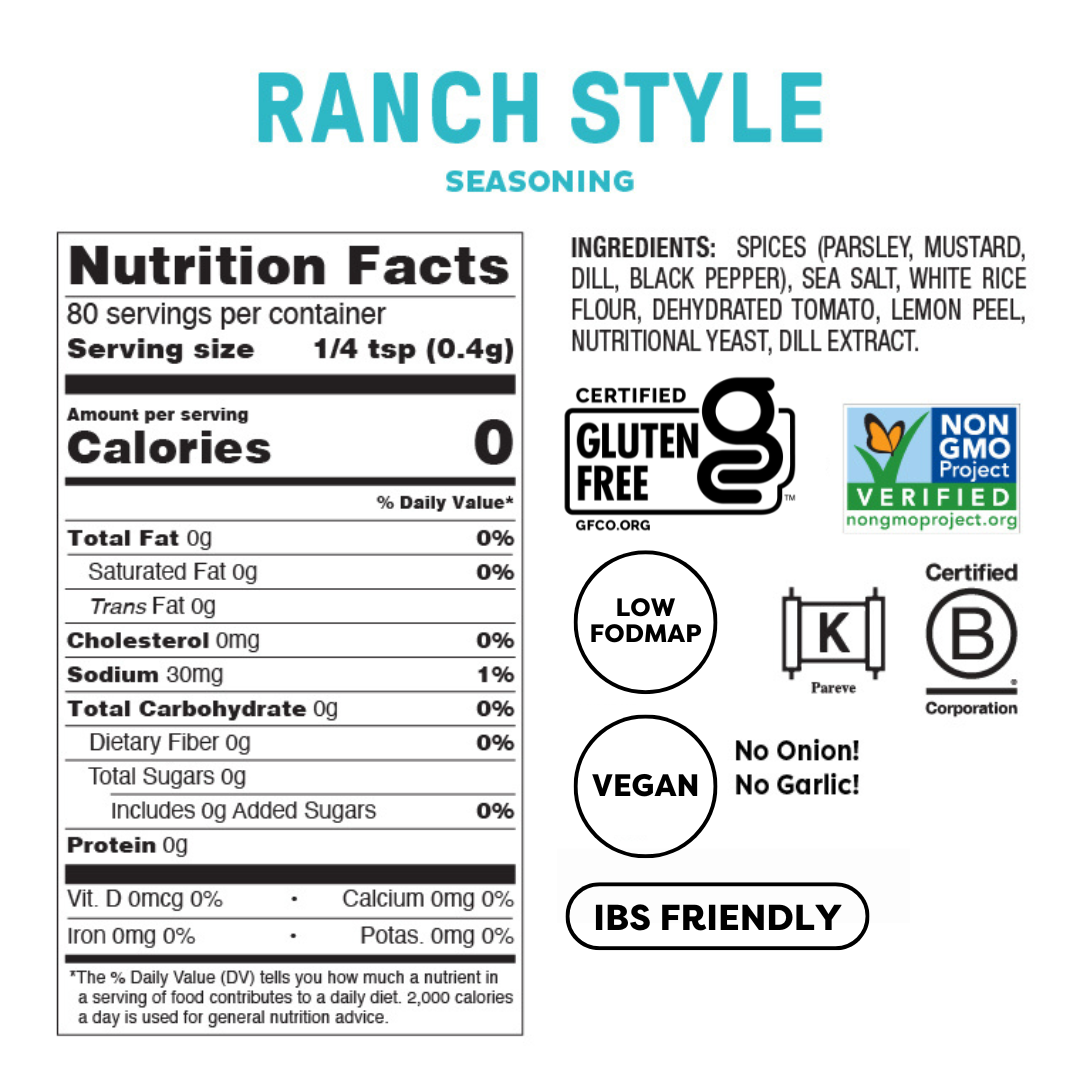 Ranch Style Seasoning | Low FODMAP Ranch Seasoning