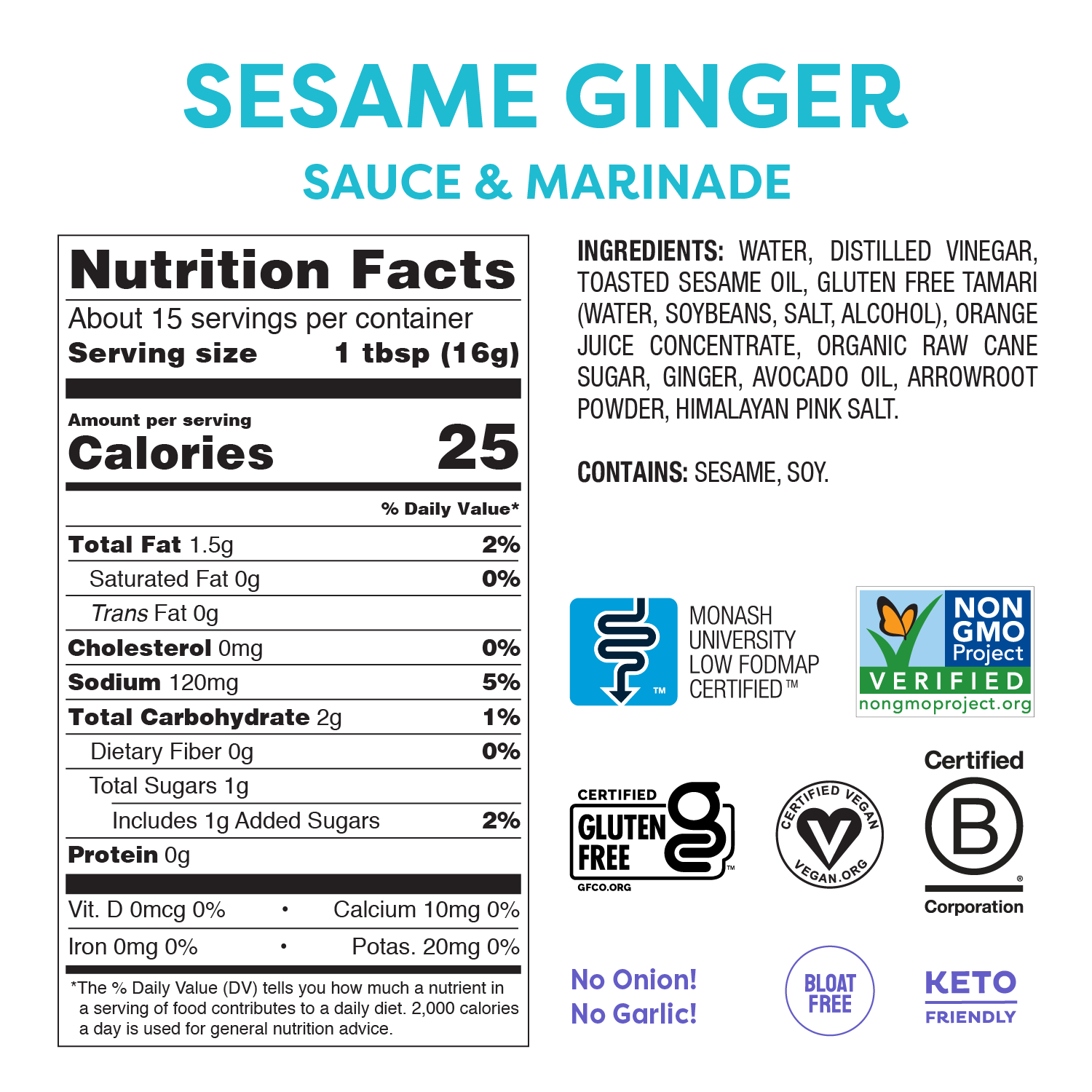 Sesame Ginger Sauce & Marinade