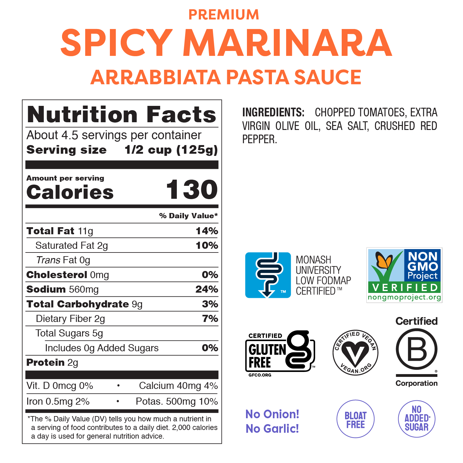 Spicy Marinara (Arrabbiata) Pasta Sauce
