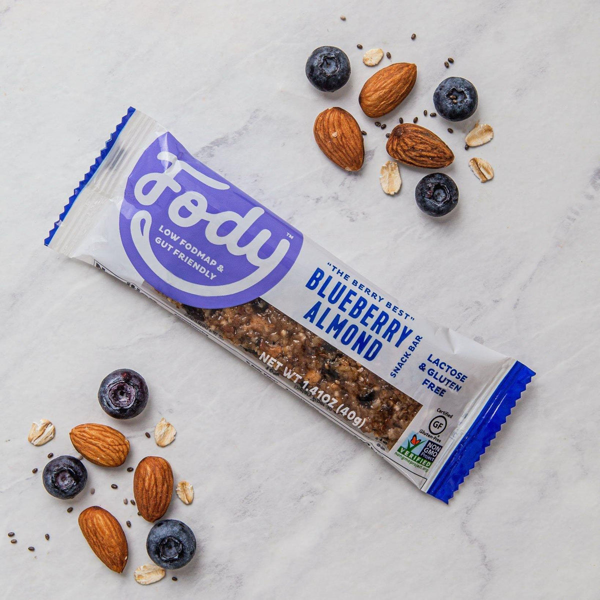 Low FODMAP Blueberry Yogurt Almond Crunch Pops Fody Foods FODY Food